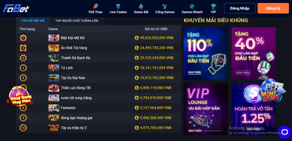 Cá cược thể thao tại vua99 login